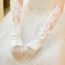 Fashion White Lace Embroidered Wedding Dress Long Gloves
