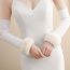 Fashion White Nail Diamond Model Studded Knitted Long Gloves