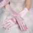 Fashion Pink Satin Stretch Five Finger Long Gloves
