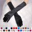 Fashion Black Satin Stretch Five Finger Long Gloves