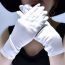 Fashion White Satin Stretch Five Finger Gloves