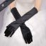 Fashion Black Glossy Model Satin Stretch Five Finger Long Gloves