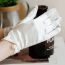 Fashion Black Satin Pearl Five Finger Gloves