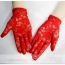 Fashion Red Lace Embroidered Five-finger Gloves