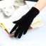 Fashion Black Gold Velvet Five-finger Gloves