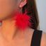 Fashion 1# Simulated Feather Plush Earrings