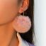 Fashion Pink Mink Fur Ball Earrings