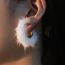 Fashion White C-shaped Mink Hair Earrings