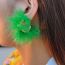 Fashion Green Simulated Feather C-shaped Earrings