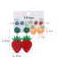 Fashion Color Acrylic Geometric Flower Strawberry Earring Set
