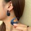 Fashion Dark Blue Acrylic U-shaped Earrings