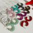 Fashion Transparent Color Acrylic C-shaped Earrings