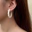 Fashion Grey Acrylic C-shaped Earrings