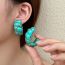 Fashion Olive Green Acrylic C-shaped Twist Earrings