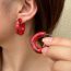 Fashion Black Acrylic C-shaped Earrings