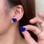 Fashion Color Flocked Heart Geometric Earrings Set