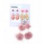 Fashion Pink Acrylic Drop-shaped Pom-pom Love Geometric Earring Set