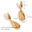 Fashion Large And Small Water Drop Stitching Earrings-steel Color Stainless Steel Gold Plated Drop Earrings