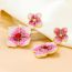 Fashion Pink And White Alloy Oil Drop Flower Earrings