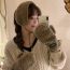 Fashion Beige Gloves Polyester Knitted All-inclusive Gloves