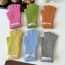 Fashion Milk Tea Color Wool Knit Patch Half Finger Gloves
