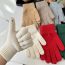 Fashion Red Wool Knitted Five-finger Gloves