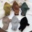 Fashion Caramel Colour Wool Knit Patch Half Finger Gloves