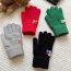 Fashion Red Colorful Button Wool Knitted Five-finger Gloves