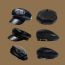 Fashion Iron Chain Pibere—black Pu Leather Octagonal Beret
