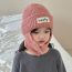 Fashion Apricot Polyester Knitted Letter Logo Children's Beanie