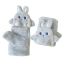 Fashion Blue Plush Rabbit Half Finger Flip Gloves
