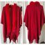 Fashion Red Fringed Fur Collar Shawl Cardigan Coat