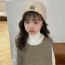 Fashion Apricot Polyester Label Knitted Children's Beanie