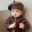 Fashion Light Brown Polyester Knitted Children's Beret