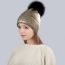 Fashion Gold Hot Stamping And Silver Pom-pom Knitted Beanie