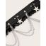 Fashion Hanging Chain Star Hardware Lace Splicing Belt Chain Tassel Lace Stitching Five-pointed Star Wide Belt