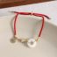 Fashion Red Peace Buckle Braided Bracelet
