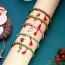 Fashion Christmas Snowman Alloy Rice Beads Beaded Oil Dripping Christmas Tassel Double Layer Bracelet
