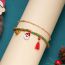 Fashion Christmas Snowman Alloy Rice Beads Beaded Oil Dripping Christmas Tassel Double Layer Bracelet