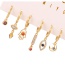 Fashion Gold Copper Inlaid Zirconium Palm Eye Pendant Earrings Set Of 6 Pieces
