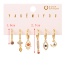 Fashion Gold Copper Inlaid Zirconium Palm Eye Pendant Earrings Set Of 6 Pieces