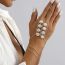 Fashion White Imitation Pearl Double Layer Mitten Bracelet