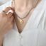 Fashion Gold Faceted Beaded Rose Embossed Oval Necklace