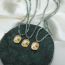 Fashion Gold Faceted Beaded Rose Embossed Oval Necklace