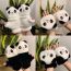 Fashion Black Plush Panda Flip Half Finger Gloves
