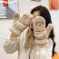 Fashion Grey Bear Embroidered Plush All-inclusive Gloves