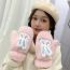 Fashion Brown Plush Bunny Embroidered All-inclusive Gloves