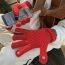 Fashion Christmas Red (upgraded Version) Solid Color Knitted Five-finger Gloves