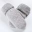 Fashion Pink Wool Knitted Stitching Plush All-inclusive Gloves