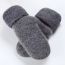 Fashion White Wool Knitted Stitching Plush All-inclusive Gloves